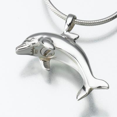 sterling silver dolphin cremation pendant necklace